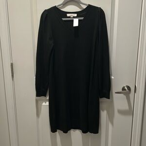 Women’s Loft. V neck sweater dress. Medium. Black. NWT